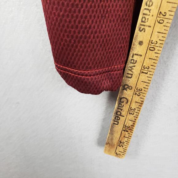 Nike Men's Size M Therma-Fit Track Pant Joggers Maroon Burgundy Red Stripe Mesh - Picture 7 of 10